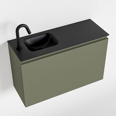 MONDIAZ OLAN 80cm toiletmeubel army. LEX wastafel urban links 1 kraangat