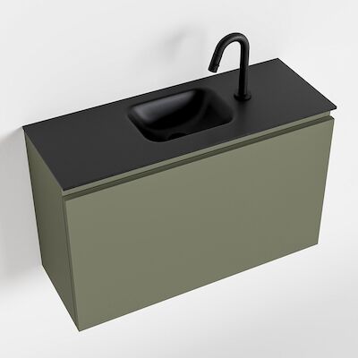 MONDIAZ OLAN 80cm toiletmeubel army. LEX wastafel urban midden 1 kraangat