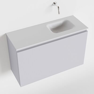 MONDIAZ OLAN 80cm toiletmeubel cale. LEX wastafel talc rechts geen kraangat