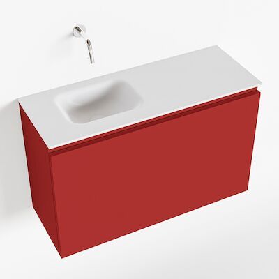 MONDIAZ OLAN 80cm toiletmeubel fire. LEX wastafel talc links geen kraangat
