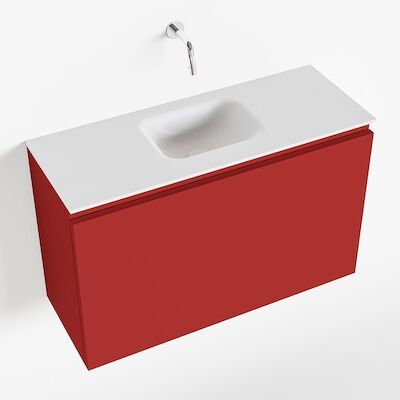 MONDIAZ OLAN 80cm toiletmeubel fire. LEX wastafel talc midden geen kraangat