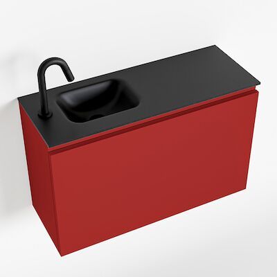 MONDIAZ OLAN 80cm toiletmeubel fire. LEX wastafel urban links 1 kraangat