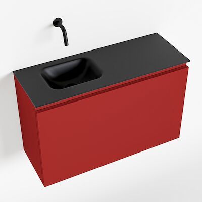 MONDIAZ OLAN 80cm toiletmeubel fire. LEX wastafel urban links geen kraangat