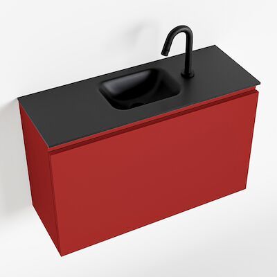 MONDIAZ OLAN 80cm toiletmeubel fire. LEX wastafel urban midden 1 kraangat