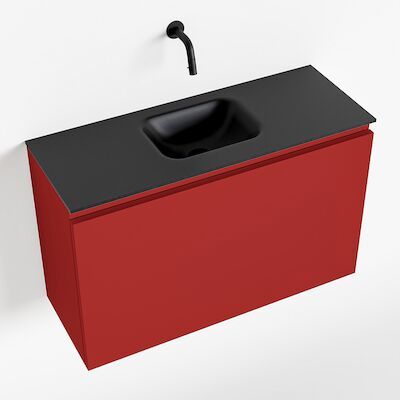 MONDIAZ OLAN 80cm toiletmeubel fire. LEX wastafel urban midden geen kraangat