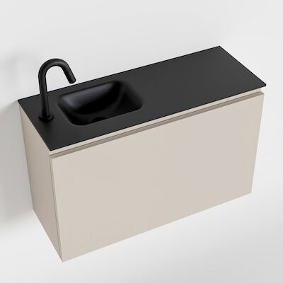 MONDIAZ OLAN 80cm toiletmeubel linen. LEX wastafel urban links 1 kraangat