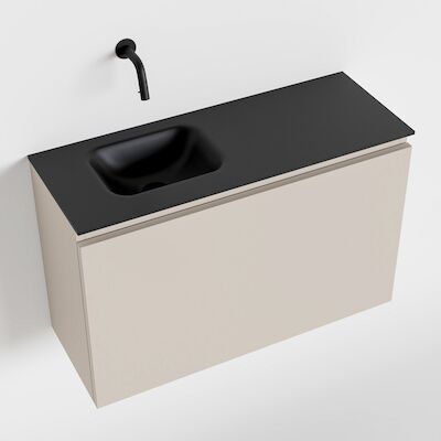 MONDIAZ OLAN 80cm toiletmeubel linen. LEX wastafel urban links geen kraangat