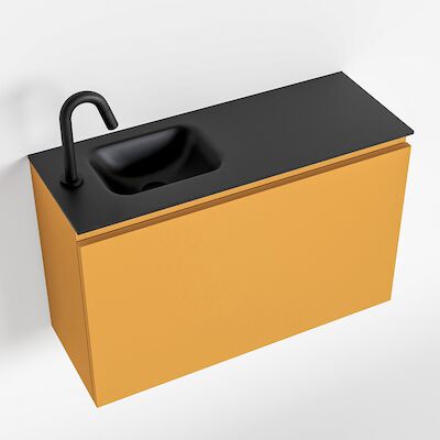 MONDIAZ OLAN 80cm toiletmeubel ocher. LEX wastafel urban links 1 kraangat