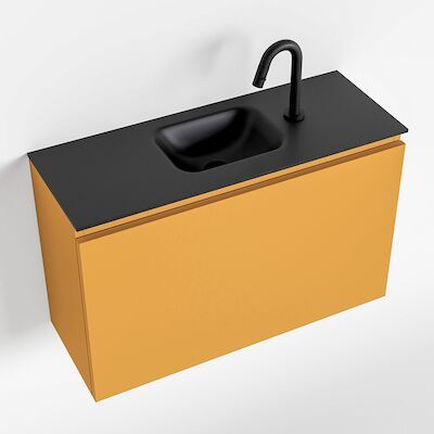 MONDIAZ OLAN 80cm toiletmeubel ocher. LEX wastafel urban midden 1 kraangat