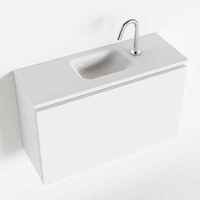 MONDIAZ OLAN 80cm toiletmeubel talc. LEX wastafel talc midden 1 kraangat