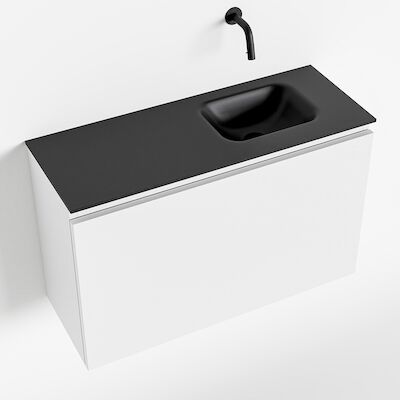 MONDIAZ OLAN 80cm toiletmeubel talc. LEX wastafel urban rechts geen kraangat