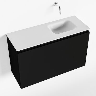 MONDIAZ OLAN 80cm toiletmeubel urban. LEX wastafel talc rechts geen kraangat