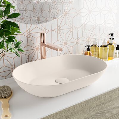 MONDIAZ ONNI Waskom solid surface 55cm kleur Linen / Linen