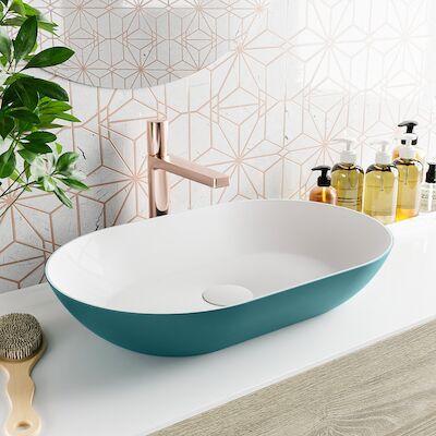 MONDIAZ ONNI Waskom solid surface 55cm kleur Smag / Talc