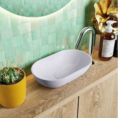 MONDIAZ POOLE solid surface opzetkom kleur Cale | Cale. Afmeting 30x18x8cm