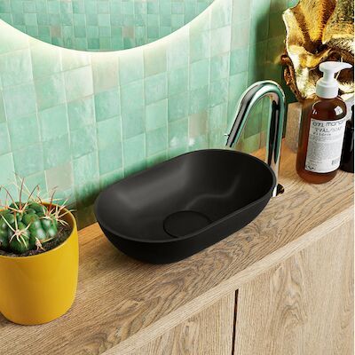 MONDIAZ POOLE solid surface opzetkom kleur Urban | Urban. Afmeting 30x18x8cm