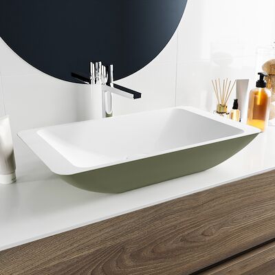 MONDIAZ TOPI Waskom solid surface 60cm kleur Army / Talc