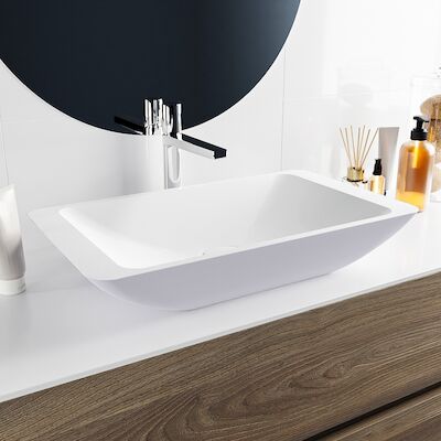 MONDIAZ TOPI Waskom solid surface 60cm kleur Cale / Talc