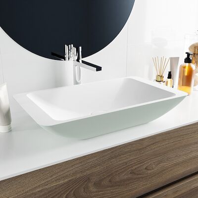 MONDIAZ TOPI Waskom solid surface 60cm kleur Greey / Talc