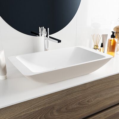 MONDIAZ TOPI Waskom solid surface 60cm kleur Linen / Talc
