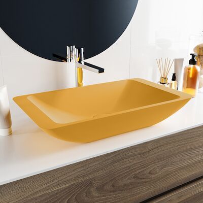 MONDIAZ TOPI Waskom solid surface 60cm kleur Ocher / Ocher