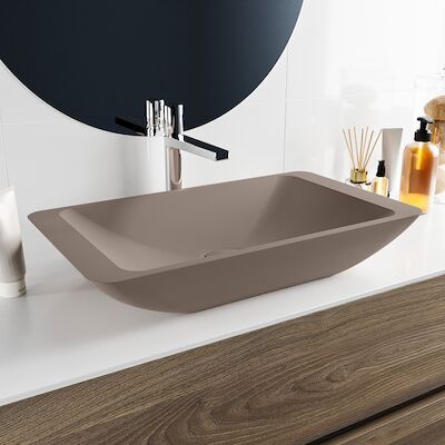 MONDIAZ TOPI Waskom solid surface 60cm kleur Smoke / Smoke