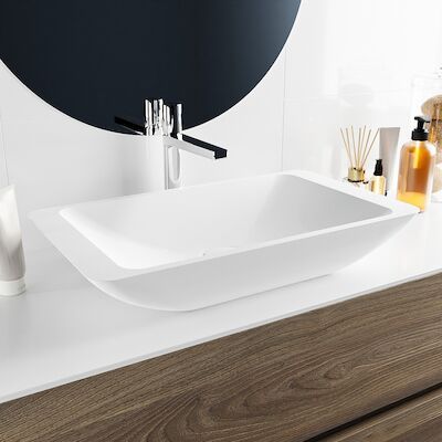 MONDIAZ TOPI Waskom solid surface 60cm kleur Talc / Talc