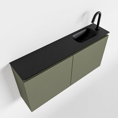 MONDIAZ TURE 100cm toiletmeubel army. EDEN wastafel urban rechts 1 kraangat