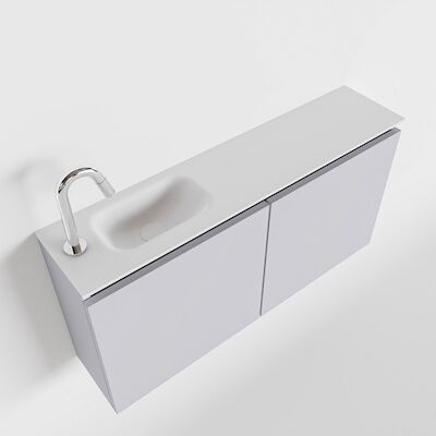 MONDIAZ TURE 100cm toiletmeubel cale. EDEN wastafel talc links 1 kraangat