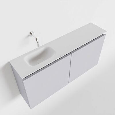 MONDIAZ TURE 100cm toiletmeubel cale. EDEN wastafel talc links geen kraangat