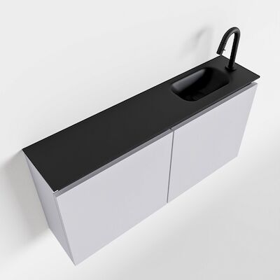 MONDIAZ TURE 100cm toiletmeubel cale. EDEN wastafel urban rechts 1 kraangat