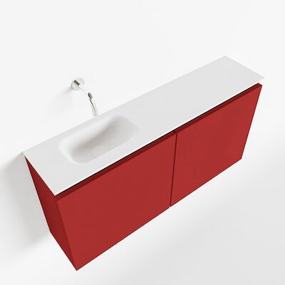 MONDIAZ TURE 100cm toiletmeubel fire. EDEN wastafel talc links geen kraangat
