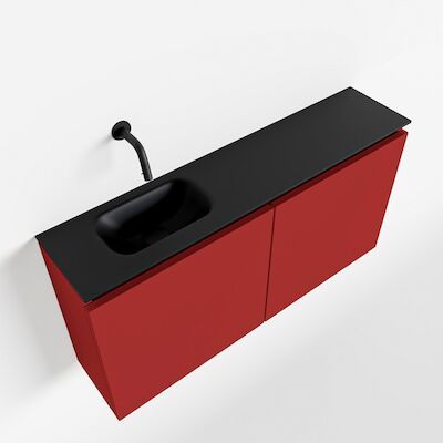 MONDIAZ TURE 100cm toiletmeubel fire. EDEN wastafel urban links geen kraangat