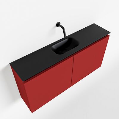 MONDIAZ TURE 100cm toiletmeubel fire. EDEN wastafel urban midden geen kraangat