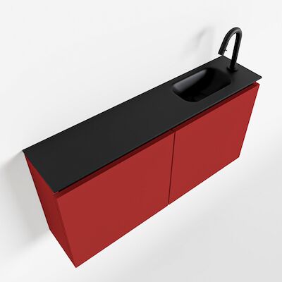 MONDIAZ TURE 100cm toiletmeubel fire. EDEN wastafel urban rechts 1 kraangat