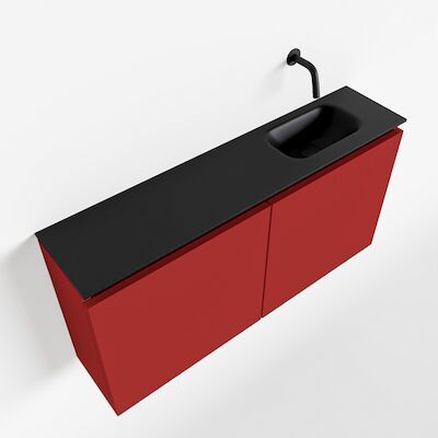 MONDIAZ TURE 100cm toiletmeubel fire. EDEN wastafel urban rechts geen kraangat