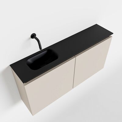 MONDIAZ TURE 100cm toiletmeubel linen. EDEN wastafel urban links geen kraangat