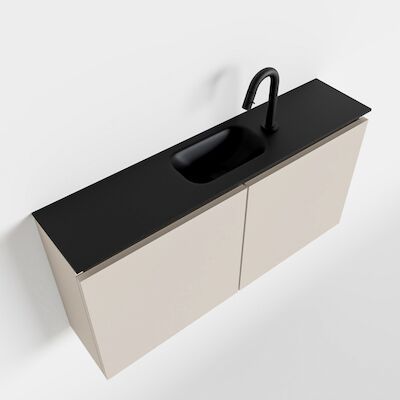 MONDIAZ TURE 100cm toiletmeubel linen. EDEN wastafel urban midden 1 kraangat