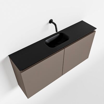 MONDIAZ TURE 100cm toiletmeubel smoke. EDEN wastafel urban midden geen kraangat