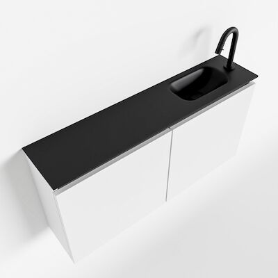 MONDIAZ TURE 100cm toiletmeubel talc. EDEN wastafel urban rechts 1 kraangat