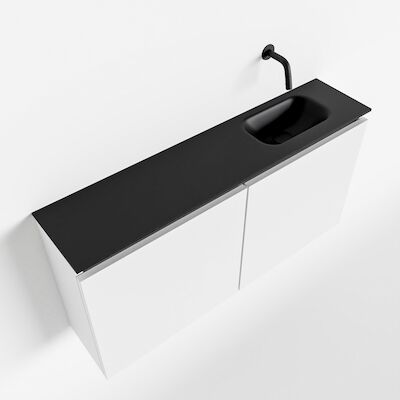 MONDIAZ TURE 100cm toiletmeubel talc. EDEN wastafel urban rechts geen kraangat