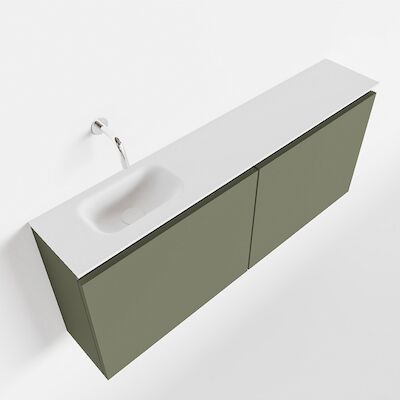 MONDIAZ TURE 120cm toiletmeubel army. EDEN wastafel talc links geen kraangat