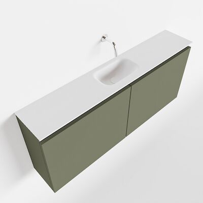 MONDIAZ TURE 120cm toiletmeubel army. EDEN wastafel talc midden geen kraangat