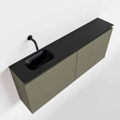 MONDIAZ TURE 120cm toiletmeubel army. EDEN wastafel urban links geen kraangat