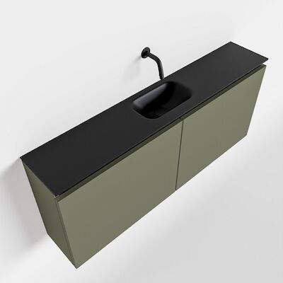MONDIAZ TURE 120cm toiletmeubel army. EDEN wastafel urban midden geen kraangat