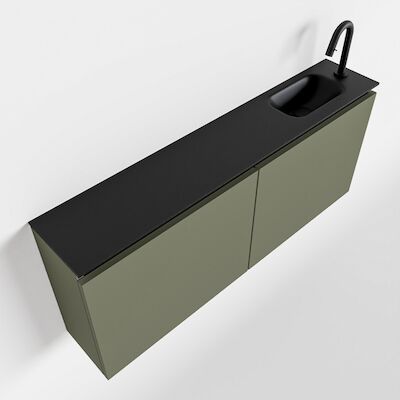MONDIAZ TURE 120cm toiletmeubel army. EDEN wastafel urban rechts 1 kraangat