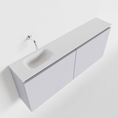 MONDIAZ TURE 120cm toiletmeubel cale. EDEN wastafel talc links geen kraangat