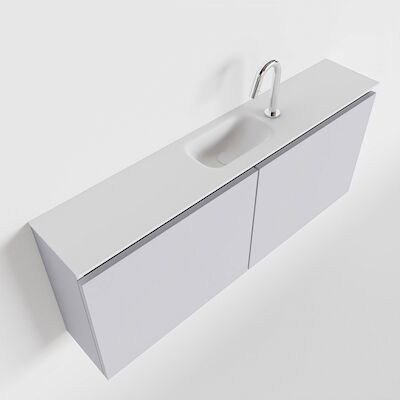 MONDIAZ TURE 120cm toiletmeubel cale. EDEN wastafel talc midden 1 kraangat
