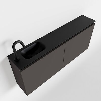 MONDIAZ TURE 120cm toiletmeubel dark grey. EDEN wastafel urban links 1 kraangat