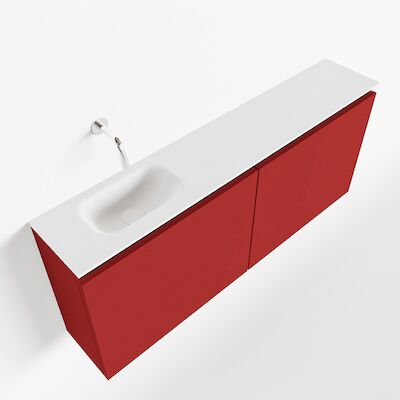 MONDIAZ TURE 120cm toiletmeubel fire. EDEN wastafel talc links geen kraangat